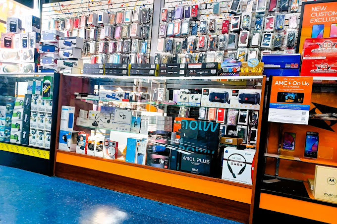 A display of electronic devices in a store